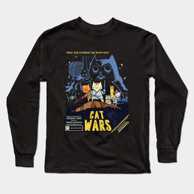 Cat Wars: Revenge of The Dog Long Sleeve T-Shirt by valival